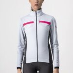 CASTELLI DINAMICA JACKET tg S SILVER GRAY/DARK GRAY-PINK REF(donna)