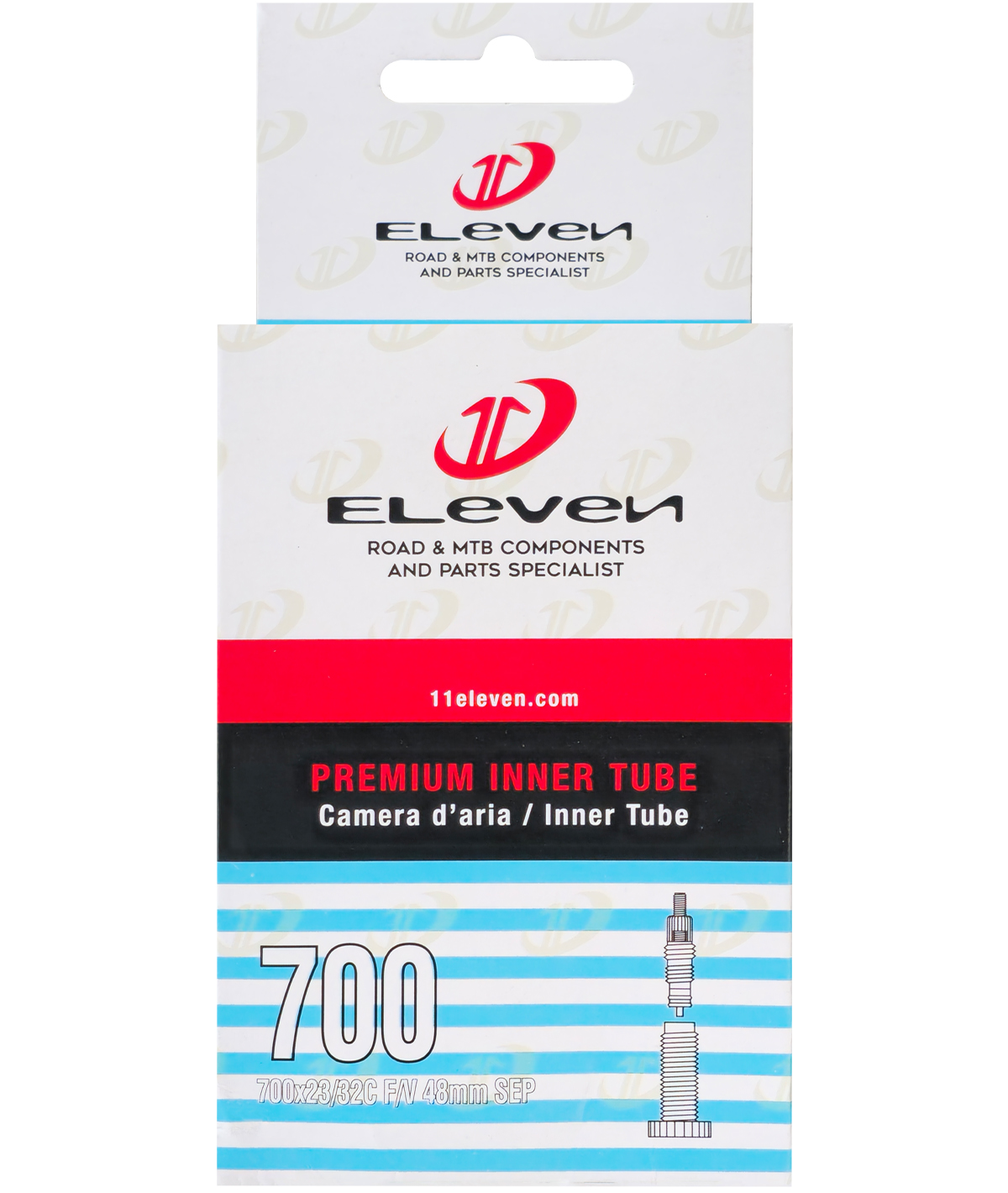 cameraeleven23-32 Cam.d'aria 700 x 23/32C in box valvola presta 48mm smontabile - immagine 1